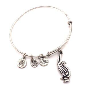 Alex and Ani Swan Charm Bracelet Silver Finish - Expands 2"- 3.5"